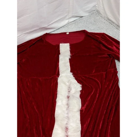 Mrs Santa Claus Velvet Costume Christmas Womens 4XL Hooded Belt Gloves New - Picture 3 of 16